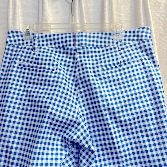 NWOT Women’s GG Blue Mod Gingham Coolmax Lycra & Polyester Ankle Golf Pants 10 - Picture 6 of 8